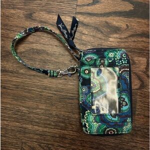 Vera Bradley Wallet Wristlet Blue/Green Print
